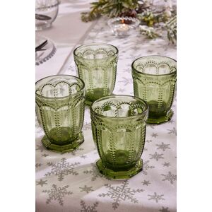 Dibor Set of 4 Vintage Luxury Green Embossed Short Whiskey Glass Tumblers Wine Goblets Festive Christmas Decor Glassware 290ml Size: 4 Pack Green 4 Pack Dibor Set of 4 Vintage Luxury Green Embossed Short Whiskey Glass Tumblers Wine Goblets Festive Christmas Decor Glassware 290ml Size: 4 Pack Green 4 Pack