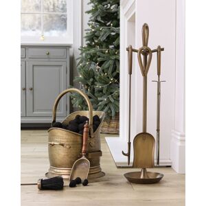 Dibor Contemporary Antique Brass Fireside 4pcs Freestanding Companion Set with Coal Bucket & Shovel in Copper Copper Dibor Contemporary Antique Brass Fireside 4pcs Freestanding Companion Set with Coal Bucket & Shovel in Copper Copper