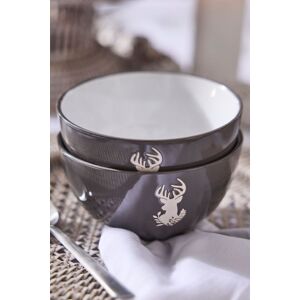 Dibor Set of 2 Grey Stag Stoneware Christmas Dinner Soup Bowls Dia14.5cm Size: 2 Pack Grey 2 Pack Dibor Set of 2 Grey Stag Stoneware Christmas Dinner Soup Bowls Dia14.5cm Size: 2 Pack Grey 2 Pack