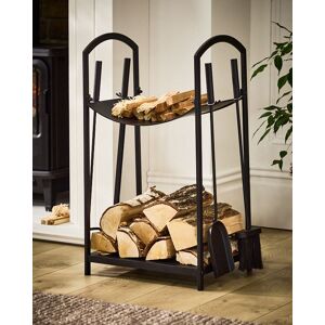 Dibor Traditional Style Fire Tools Set with Log Storage Fireplace Companion Set H73.5 x W46.5cm in Black Black Dibor Traditional Style Fire Tools Set with Log Storage Fireplace Companion Set H73.5 x W46.5cm in Black Black