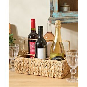 Dibor Traditional Style Water Hyacinth Six Section Kitchen Storage Bottle Holder in Natural Size: Medium Natural M Dibor Traditional Style Water Hyacinth Six Section Kitchen Storage Bottle Holder in Natural Size: Medium Natural M