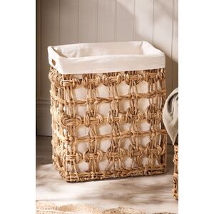 Dibor Traditional Style Wicker Large Rectangular Indoor Storage Basket with Cotton H59 x W51cm in Natural Natural L Dibor Traditional Style Wicker Large Rectangular Indoor Storage Basket with Cotton H59 x W51cm in Natural Natural L