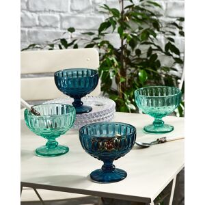 Dibor Set of 4 Vintage Blue & Turquoise Blue GlassTrifle Bowls Christmas Dessert Bowls H10 x W12cm Size: 4 Pack Multicolor 4 Pack Dibor Set of 4 Vintage Blue & Turquoise Blue GlassTrifle Bowls Christmas Dessert Bowls H10 x W12cm Size: 4 Pack Multicolor 4 Pack