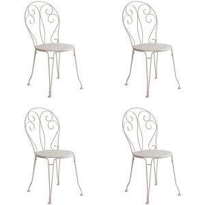 Dibor Set of 4 Vintage Antique White Outdoor Garden Furniture Bistro Chairs White Dibor Set of 4 Vintage Antique White Outdoor Garden Furniture Bistro Chairs White