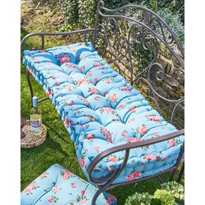 Dibor Vintage Blue Floral Summer Outdoor Garden Bench Cushion L112cm x W44cm Size: Large Blue Large Dibor Vintage Blue Floral Summer Outdoor Garden Bench Cushion L112cm x W44cm Size: Large Blue Large