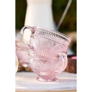 Dibor Set of 2 Vinatge Armas Festive Christmas Decor Glassware Embossed Rose Morning Afternoon Tea Cups in Pink Size: 2 Pack Pink 2 Pack Dibor Set of 2 Vinatge Armas Festive Christmas Decor Glassware Embossed Rose Morning Afternoon Tea Cups in Pink Size: 2 Pack Pink 2 Pack