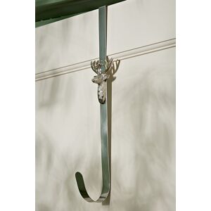 Dibor Traditional Stag Head Christmas Door Wreath Hanger H29 x D12cm in Silver Silver Dibor Traditional Stag Head Christmas Door Wreath Hanger H29 x D12cm in Silver Silver