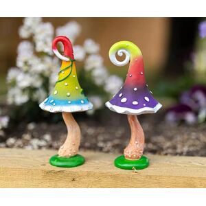 Marco Paul Set of 2 Bright Toadstool Mushroom Resin Garden Ornaments 20cm Multicolor Marco Paul Set of 2 Bright Toadstool Mushroom Resin Garden Ornaments 20cm Multicolor