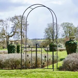 Marco Paul Heavy Duty Garden Arbour Steel Frame Garden Arch in Black Black Marco Paul Heavy Duty Garden Arbour Steel Frame Garden Arch in Black Black