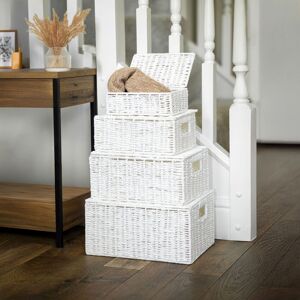 Marco Paul White Set Of 4 Baskets for Storage Decorative Storage Boxes White Marco Paul White Set Of 4 Baskets for Storage Decorative Storage Boxes White