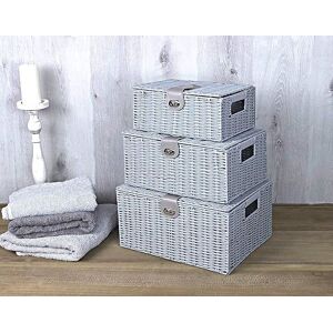 Marco Paul Grey Set of 3 Baskets for storage Decorative Storage Boxes Grey Marco Paul Grey Set of 3 Baskets for storage Decorative Storage Boxes Grey