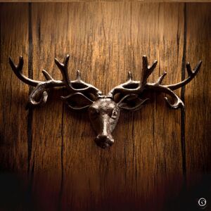 Marco Paul Iron Wall Mounted Stag Coat Rack & Hooks 6 Hooks in Bronze Bronze Marco Paul Iron Wall Mounted Stag Coat Rack & Hooks 6 Hooks in Bronze Bronze