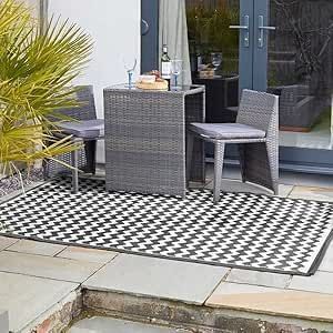 Marco Paul Outdoor Black Onyx Rug Size: Large Black Large Marco Paul Outdoor Black Onyx Rug Size: Large Black Large