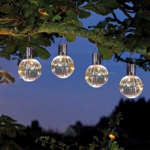 Marco Paul Pack of 4 Firefly Orb Solar Powered Garden Lights in Clear Clear Marco Paul Pack of 4 Firefly Orb Solar Powered Garden Lights in Clear Clear