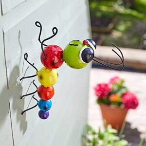 Marco Paul 19cm Multicoloured Metal Caterpillar Wall Art for Garden Multicolor Marco Paul 19cm Multicoloured Metal Caterpillar Wall Art for Garden Multicolor