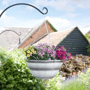 Marco Paul Garden Hanging Flower Basket 14" Garden Plant in Grey Grey Marco Paul Garden Hanging Flower Basket 14" Garden Plant in Grey Grey