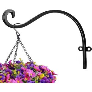 Marco Paul 8" Hanging Basket Hook Garden Flower Basket Hanger in Black Black Marco Paul 8" Hanging Basket Hook Garden Flower Basket Hanger in Black Black
