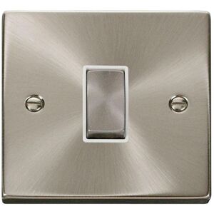 SE Home Satin / Brushed Chrome 10A 1 Gang Intermediate Ingot Light Switch in Metallic Silver Metallic Silver SE Home Satin / Brushed Chrome 10A 1 Gang Intermediate Ingot Light Switch in Metallic Silver Metallic Silver