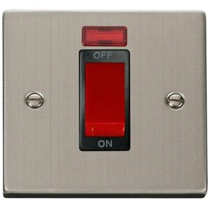 SE Home Stainless Steel 1 Gang Size 45A Switch With Neon in Metallic Silver Metallic Silver SE Home Stainless Steel 1 Gang Size 45A Switch With Neon in Metallic Silver Metallic Silver