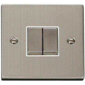 SE Home Stainless Steel 10A 2 Gang 2 Way Ingot Light Switch in Metallic Silver Metallic Silver SE Home Stainless Steel 10A 2 Gang 2 Way Ingot Light Switch in Metallic Silver Metallic Silver