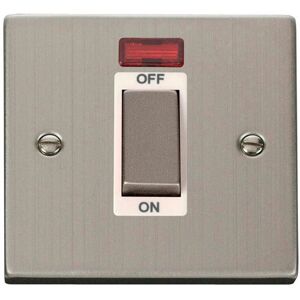 SE Home Stainless Steel 1 Gang Ingot Size 45A Switch With Neon in Metallic Silver Metallic Silver SE Home Stainless Steel 1 Gang Ingot Size 45A Switch With Neon in Metallic Silver Metallic Silver