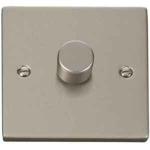 SE Home Pearl Nickel 1 Gang 2 Way LED 100W Trailing Edge Dimmer Light Switch in Metallic Silver Metallic Silver SE Home Pearl Nickel 1 Gang 2 Way LED 100W Trailing Edge Dimmer Light Switch in Metallic Silver Metallic Silver