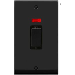 SE Home Matt Black 2 Gang Ingot Size 45A Switch With Neon Black SE Home Matt Black 2 Gang Ingot Size 45A Switch With Neon Black