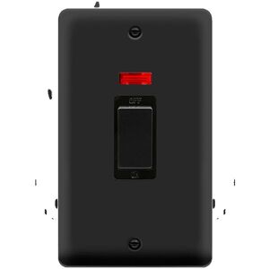 SE Home Curved Matt Black 2 Gang Ingot Size 45A Switch With Neon Black SE Home Curved Matt Black 2 Gang Ingot Size 45A Switch With Neon Black