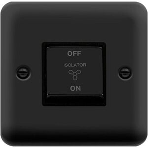 SE Home Curved Matt Black 10A 1 Gang Ingot 3 Pole Fan Isolation Switch Black SE Home Curved Matt Black 10A 1 Gang Ingot 3 Pole Fan Isolation Switch Black
