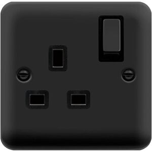 SE Home Curved Matt Black 1 Gang 13A DP Ingot Switched Plug Socket Black SE Home Curved Matt Black 1 Gang 13A DP Ingot Switched Plug Socket Black