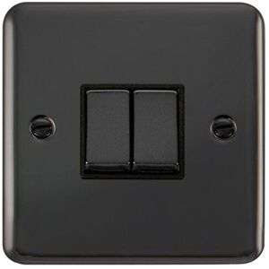 SE Home Curved Black Nickel 10A 2 Gang 2 Way Ingot Light Switch Black SE Home Curved Black Nickel 10A 2 Gang 2 Way Ingot Light Switch Black