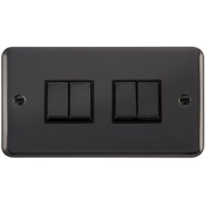 SE Home Curved Black Nickel 10A 4 Gang 2 Way Ingot Light Switch Black SE Home Curved Black Nickel 10A 4 Gang 2 Way Ingot Light Switch Black