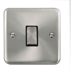 SE Home Curved Satin Chrome 10A 1 Gang 2 Way Ingot Light Switch in Silver Silver SE Home Curved Satin Chrome 10A 1 Gang 2 Way Ingot Light Switch in Silver Silver