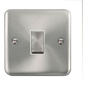 SE Home Curved Satin Chrome 10A 1 Gang 2 Way Ingot Light Switch in Silver Silver SE Home Curved Satin Chrome 10A 1 Gang 2 Way Ingot Light Switch in Silver Silver