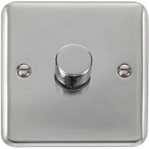 SE Home Curved Polished Chrome 1 Gang 2 Way LED 100W Trailing Edge Dimmer Light Switch in Silver Silver SE Home Curved Polished Chrome 1 Gang 2 Way LED 100W Trailing Edge Dimmer Light Switch in Silver Silver
