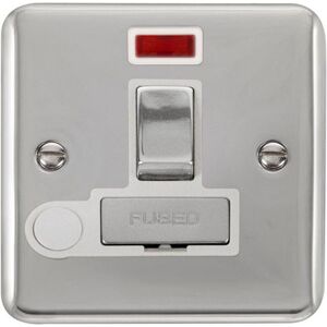 SE Home Curved Polished Chrome 13A Fused Ingot Connection Unit Switched With Neon With Flex in Silver Silver SE Home Curved Polished Chrome 13A Fused Ingot Connection Unit Switched With Neon With Flex in Silver Silver