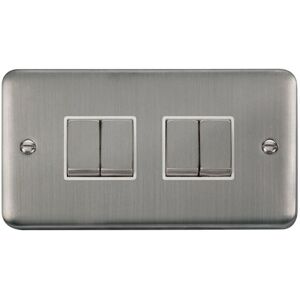 SE Home Curved Satinless Steel 10A 4 Gang 2 Way Ingot Light Switch in Silver Silver SE Home Curved Satinless Steel 10A 4 Gang 2 Way Ingot Light Switch in Silver Silver