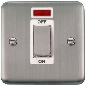 SE Home Curved Satinless Steel 1 Gang Ingot Size 45A Switch With Neon in Silver Silver SE Home Curved Satinless Steel 1 Gang Ingot Size 45A Switch With Neon in Silver Silver