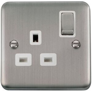 SE Home Curved Satinless Steel 1 Gang 13A DP Ingot Switched Plug Socket in Silver Silver SE Home Curved Satinless Steel 1 Gang 13A DP Ingot Switched Plug Socket in Silver Silver