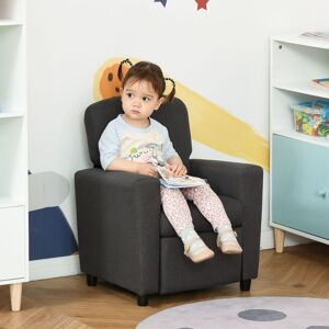 HOMCOM Kids Sofa with Footrest Linen Recliner Upholstered Armchair for Playroom Grey Grey HOMCOM Kids Sofa with Footrest Linen Recliner Upholstered Armchair for Playroom Grey Grey