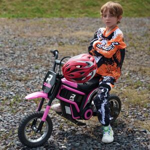 HOMCOM Kids Electric Motorbike with Twist Grip Throttle, 12" Pneumatic Tyres in Pink Pink HOMCOM Kids Electric Motorbike with Twist Grip Throttle, 12" Pneumatic Tyres in Pink Pink