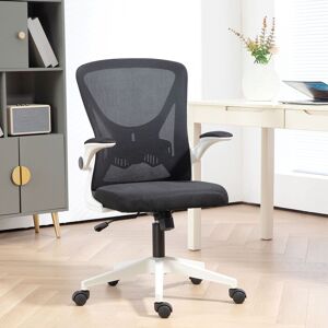 VINSETTO Ergonomic Mesh Office Chair with Flip-up Armrests Lumbar Back Support in White White VINSETTO Ergonomic Mesh Office Chair with Flip-up Armrests Lumbar Back Support in White White
