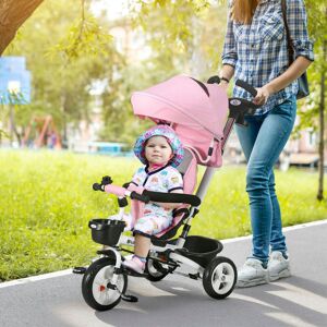 HOMCOM 6 in 1 Trike for Toddler 1-5 Years with Parent Handle in Pink Pink HOMCOM 6 in 1 Trike for Toddler 1-5 Years with Parent Handle in Pink Pink