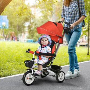 HOMCOM 6 in 1 Trike for Toddler 1-5 Years with Parent Handle in Red Red HOMCOM 6 in 1 Trike for Toddler 1-5 Years with Parent Handle in Red Red