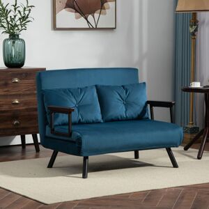 HOMCOM Click Clack Bed Settee for Living Room, Guest Room in Blue Blue HOMCOM Click Clack Bed Settee for Living Room, Guest Room in Blue Blue