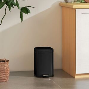 HOMCOM 12L Kitchen Pedal Bin, Metal Rubbish Bin with Soft-close Lid in Black Size: Small Black Small HOMCOM 12L Kitchen Pedal Bin, Metal Rubbish Bin with Soft-close Lid in Black Size: Small Black Small