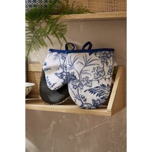 Ulster Weavers 'Willow Toile' Trees Print Pair of Micro Mitts in Blue Blue Ulster Weavers 'Willow Toile' Trees Print Pair of Micro Mitts in Blue Blue