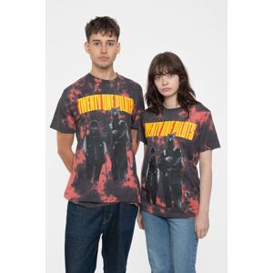 Twenty One Pilots Standing Bar Band Logo Dye Wash T-Shirt in Red Size: Small Red S Twenty One Pilots Standing Bar Band Logo Dye Wash T-Shirt in Red Size: Small Red S