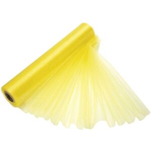 Neel Blue Organza Roll Snow Sheer Glitter Fabric for Wedding, Chair Sash, Party Decor - 29cm x 25m in Yellow Yellow Neel Blue Organza Roll Snow Sheer Glitter Fabric for Wedding, Chair Sash, Party Decor - 29cm x 25m in Yellow Yellow
