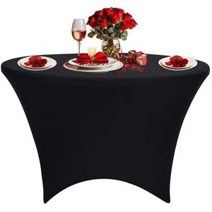 Neel Blue 6FT Round Patio Tablecloth Elastic Spandex Table Cover in Black Black Neel Blue 6FT Round Patio Tablecloth Elastic Spandex Table Cover in Black Black